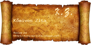 Kőmives Zita névjegykártya