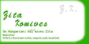 zita komives business card